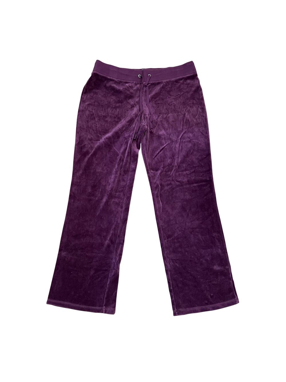 Luxe Purple Velour Drawstring Track Pants New York Company Y2K Vibes